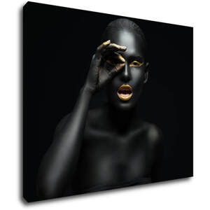 Impresi Obraz Portrét ženy zlaté detaily - 90 x 70 cm
