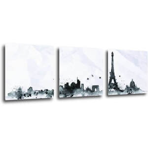Impresi Obraz Paříž panorama - 90 x 30 cm (3 dílný)
