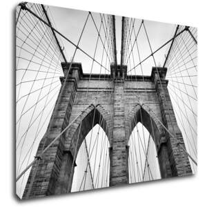 Impresi Obraz Brooklyn bridge černobílý - 70 x 50 cm