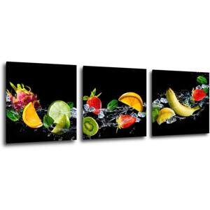 Impresi Obraz Ovoce ve vodě - 90 x 30 cm (3 dílný)