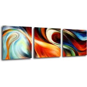 Impresi Obraz Pestrobarevný abstrakt - 90 x 30 cm (3 dílný)