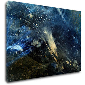 Impresi Obraz Abstrakt modrý se zlatým detailem - 70 x 50 cm