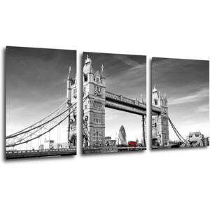 Impresi Obraz Tower Bridge černobílý - 150 x 70 cm (3 dílný)