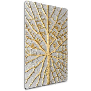 Impresi Obraz Zlatý list na bílém pozadí - 40 x 60 cm