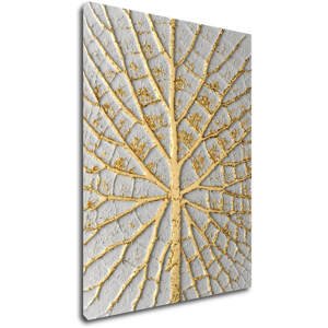 Impresi Obraz Zlatý list na bílém pozadí - 30 x 40 cm