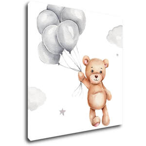 Impresi Obraz Medvídek s balonky - 20 x 20 cm