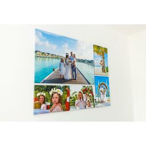 Fotoobrazy sada 5 kusů (1x - 90x60 cm, 4x - 45x30 cm) z vlastních fotografií, Plátno 100% polyester: 240g/m², S lakováním