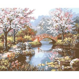 MALUJEŠ Malování podle čísel - JAPONSKÁ ZAHRADA Rozměr: 60x80 cm, Rámování: vypnuté plátno na rám