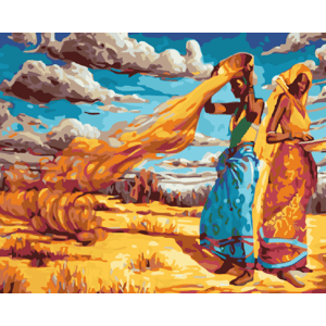 MALUJEŠ Malování podle čísel - AFRICKÉ ŽENY Rozměr: 60x80 cm, Rámování: bez rámu a bez vypnutí plátna