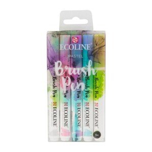 Royal Talens, 11509901, Ecoline brushpen set, sada štětečkových akvarelových popisovačů, pastel, 5 ks
