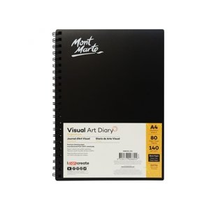 Mont Marte, MSB-0022, Visual Art Diary, skicák s černými listy, A4, 140 g, 80 listů