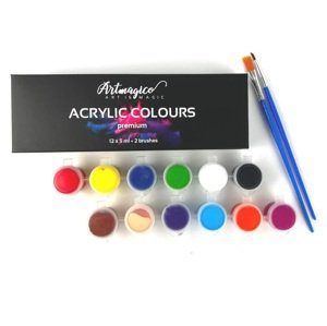 Artmagico, 80104, sada akrylových barev v kelímku, 5 ml, 12 ks