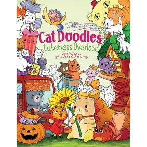Cat Doodles Cuteness, antistresové omalovánky, Julia Rivers