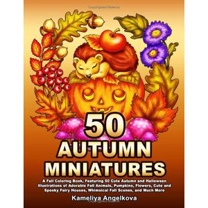 50 Autumn miniatures, antistresové omalovánky, Kameliya Angelkova