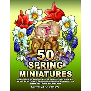 50 Spring miniatures, antistresové omalovánky, Kameliya Angelkova