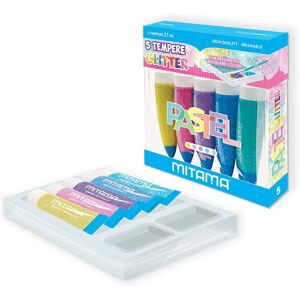 Mitama Mitama,  62879, sada temperových barev s aplikátorem, glitter, 5 ks