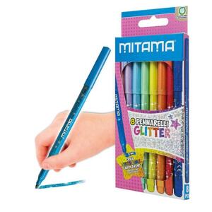 Mitama Mitama, 62509, sada ergonomických popisovačů/fixy, glitter, 8 ks