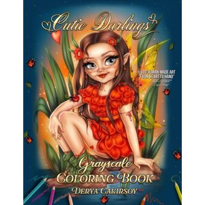 Cutie Darlings Grayscale Coloring Book, antistresové omalovánky, Derya A Çakırsoy