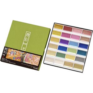 Kuretake Kuretake, ‎MC20/24V/NW2A, Gansai Tambi Metallic, akvarelové barvy v pánvičkách, metalické, 24 odstínů