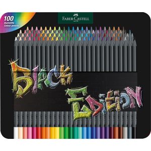 Faber-Castell, 116490, Black Edition, Supersoft, sada ergonometrických pastelek s černým lakováním v kovové kazetě, 100 ks