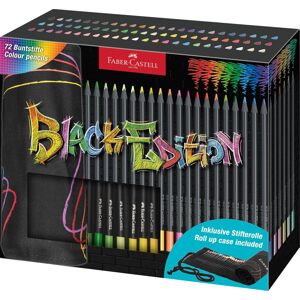 Faber-Castell Faber-Castell, 116418, Black Edition, Supersoft, sada ergonomických pastelek s černým lakováním v rolovacím pouzdře, 72 ks