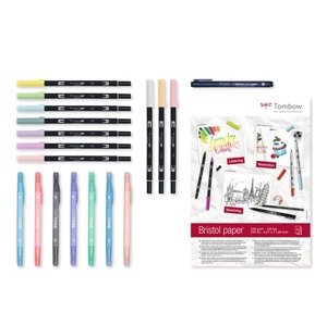 Tombow, THOME-PS, Have fun home set, Pastel, dárková sada výtvarných pomůcek v pastelových barvách, 19 ks