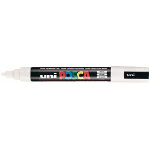 Uni-ball, PC-5M, Posca, akrylový popisovač, kusový, 1 ks Barva: Bílá