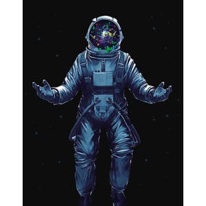TSvetnoy, LG239e, Diamond painting - diamantové malování, 40 x 50 cm, Kosmonaut