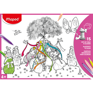 Maped, Sets de table, omalovánkové papírové prostírání, tanečnice, 15 ks