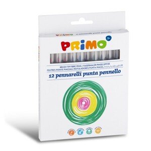 Primo, 618BT12, sada štětečkových/brush popisovačů, 12 ks