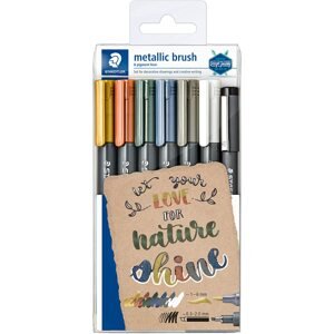 Staedtler, 8321 TB7, Design Journey Metallic Brush, štětcové popisovače, metalické, 7 ks