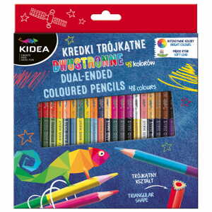 Kidea, KTD48KKA, oboustranné pastelky, trojhranné, 24/48 kusů