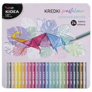 Kidea, KPTMP24KA, sada ergonometrických pastelek, pastelové a metalické odstíny, 24 ks