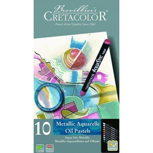 Cretacolor, 450 11, AquaStic, akvarelové pastely, metalické odstíny, 10 ks