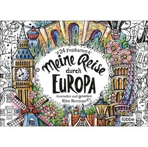 Meine Reise durch Europa, sada pohlednic k vymalování, Rita Berman