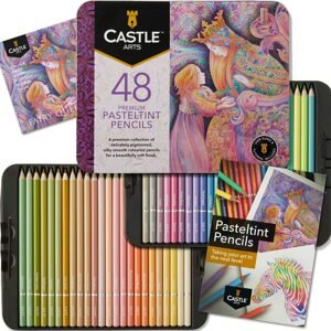 Castle art supplies, ‎‎CAS-48PTT, Premium Pasteltint pencils, sada pastelek, pastelové odstíny, 48 ks