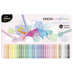 Kidea, KPTMP36KA, sada ergonometrických pastelek, pastelové a metalické odstíny, 36 ks