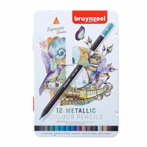 Bruynzeel, 60312212, Expression colour set, sada pastelek, metalické odstíny, 12 ks