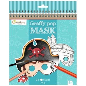 Avenue Mandarine, GY022, karnevalové masky k vymalování pro kluky