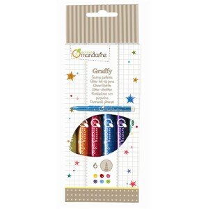 Avenue Mandarine Avenue Mandarine, CC029, sada popisovačů, glitter, 6 ks