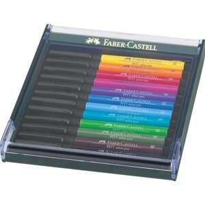 Faber-Castell, 267421, PITT artist pen, brush popisovače, základní odstíny, 12 ks