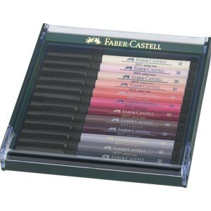 Faber-Castell, 267424, PITT artist pen, brush popisovače, tělové odstíny, 12 ks