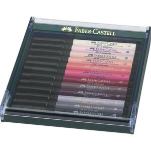 Faber-Castell Faber-Castell, 267424, PITT artist pen, brush popisovače, tělové odstíny, 12 ks