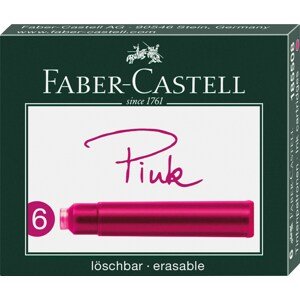 Faber-Castell, 185508, náhradní náplně do pera (bombičky), růžová, 6 ks