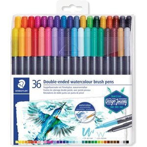 Staedtler, 3001 TB36, Double ended, brush  popisovače, oboustranné, 36 ks