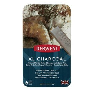 Derwent, 2302009, XL Charcoal, sada uměleckých uhlů XL, 6 kusů