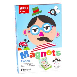 APLI, 14561, magnetická hra pro děti, obličeje, 30 ks