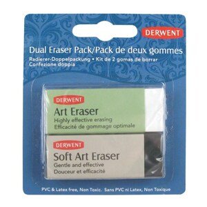 Derwent, 2301963, Dual eraser pack, sada dvou měkkých uměleckých pryží, 2 ks