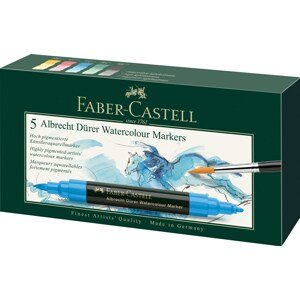 Faber-Castell, 160305, Albrecht Dürer, akvarelové popisovače, brush, 5 ks