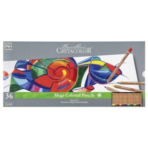 Cretacolor, 29036, Mega colored pencils, sada silných uměleckých pastelek, 36 ks